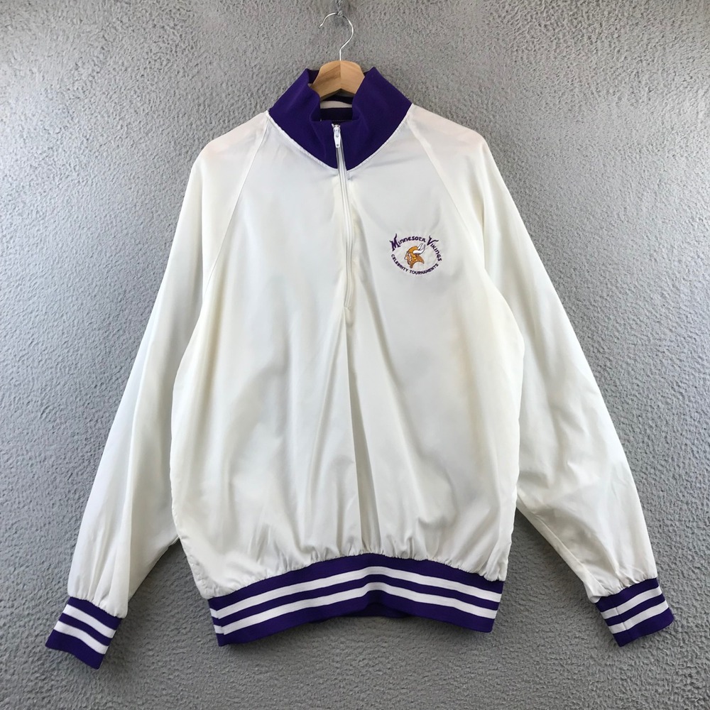 Vintage 80s Mens Minnesota Vikings Celebrity Tournaments Pullover Jacket XL